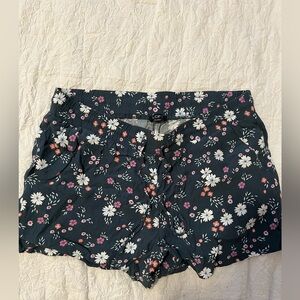 Loft Shorts- blue and floral, drawstrings, pockets, size M, good condition